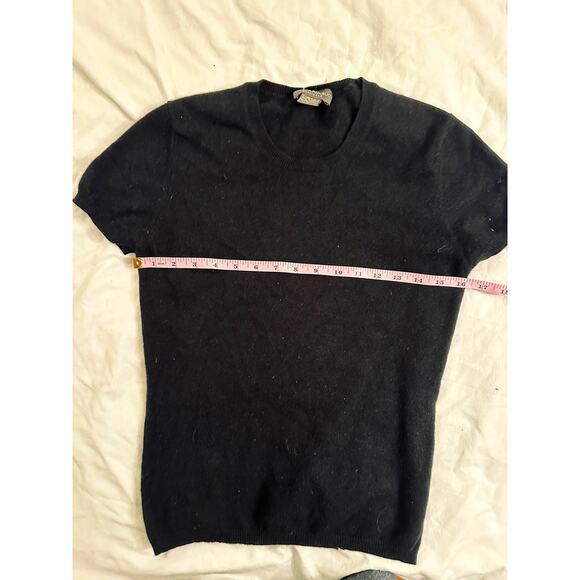 VINTAGE BANANA REPUBLIC BLACK CASHMERE TEE SHIRT SWEATER S - Picture 6 of 7
